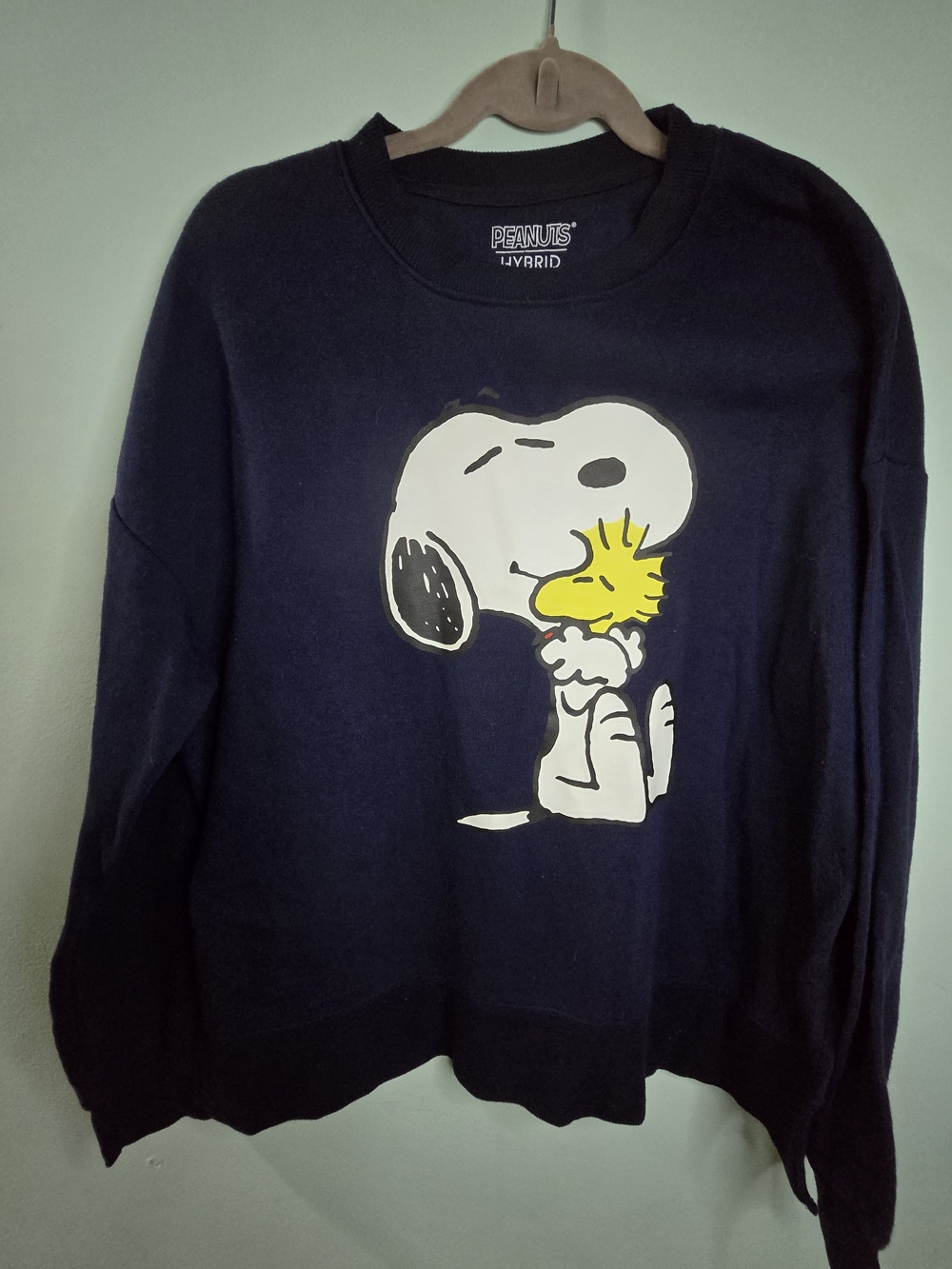 Peanuts Women's Navy Branded Hybrid Apparel Crewneck Sweashirt Size L - Picture 2 of 13